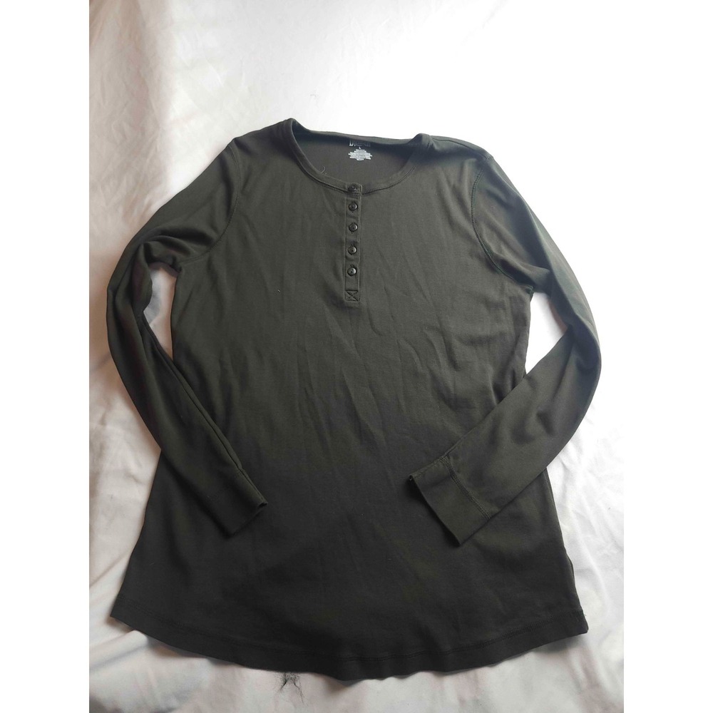 Duluth Henley Shirt Womens Large Black Knit Utility‎ Normcore Cabincore Techwear